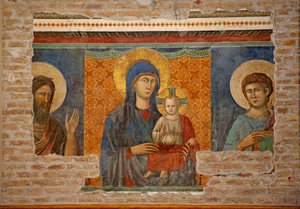 La Vergine e il Bambino con San Giovanni Battista e San Giovanni, nella cappella di San Pasquale Baylon da Unknown